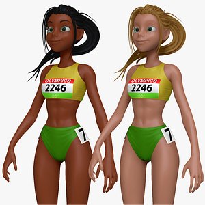 Cartoon Track and Field Athlete Sculpt