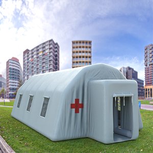 Large Rescue Pop Up Inflatable Tent Open 3D model