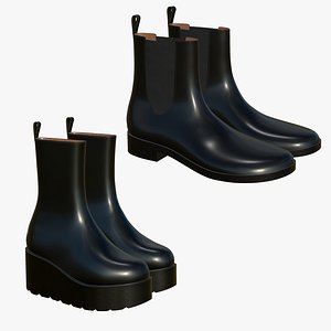 Realistic Leather Boots V11 3D model