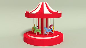 3D cartoon carousel model