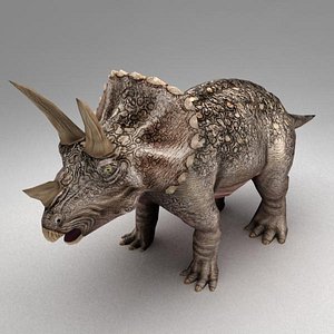 rigged triceratops biped animation 3d obj