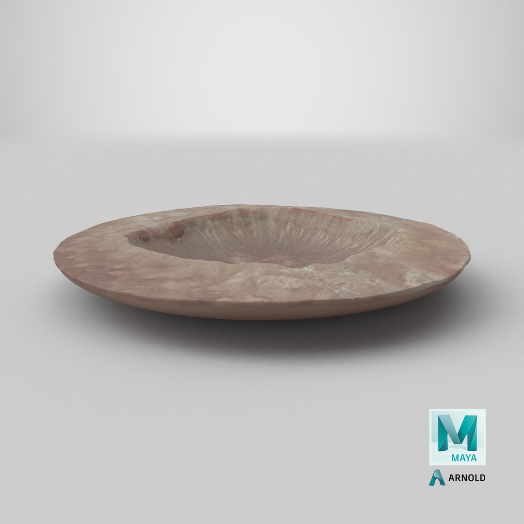 Barringer Crater model https://p.turbosquid.com/ts-thumb/DB/GCqIox/GP/stemcell_maya_arnold_render/png/1735580471/1920x1080/fit_q87/2ec9454402edb71909258164bd100c830bef1c80/stemcell_maya_arnold_render.jpg
