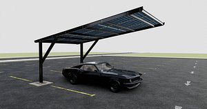 3D L TYPE MODERN SOLAR CARPORT TYPE-5 model