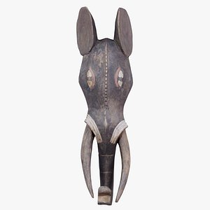 Afrikan Mask Carved Wood 52 Remastered
