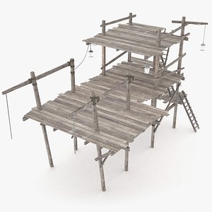 wooden scaffolding 3d 3ds