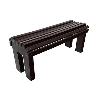 CITY Street Bench Wood SoftField Low-poly
