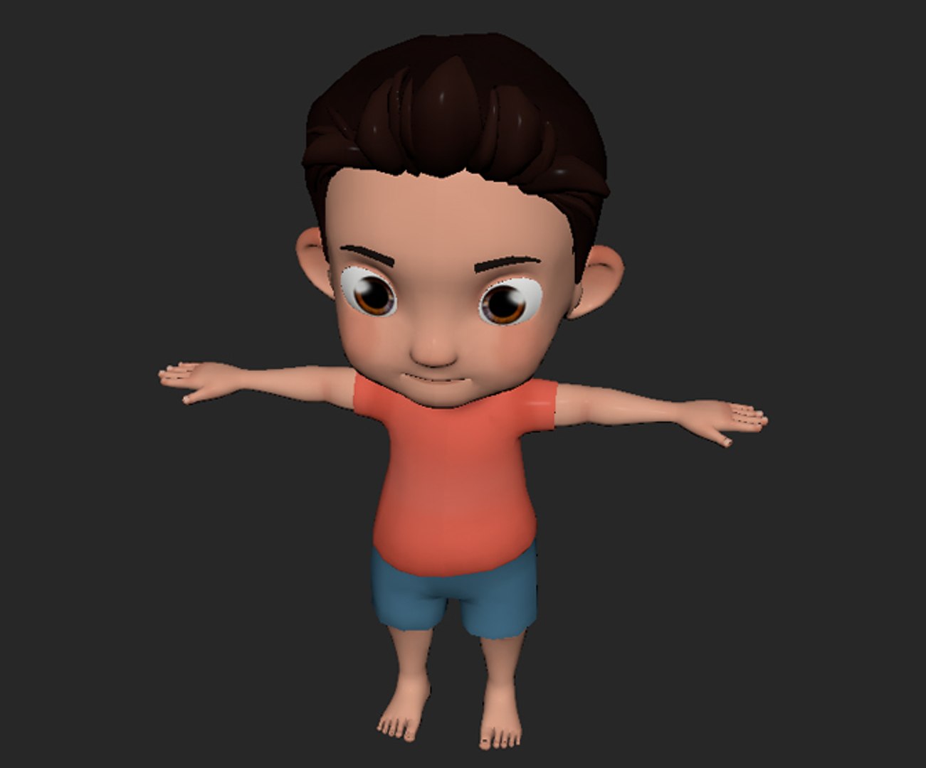 Cute cartoon kid toddler 3D model - TurboSquid 1628561