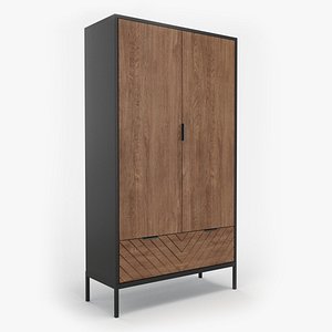 furniture wardrobe fluted design wooden black model