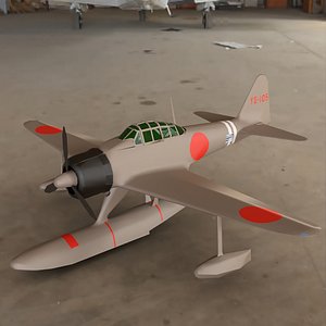 VINTAGE JAPAN AIRPLANE - Nakajima A6M2-N 3D model