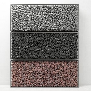 3D stone rock gabion