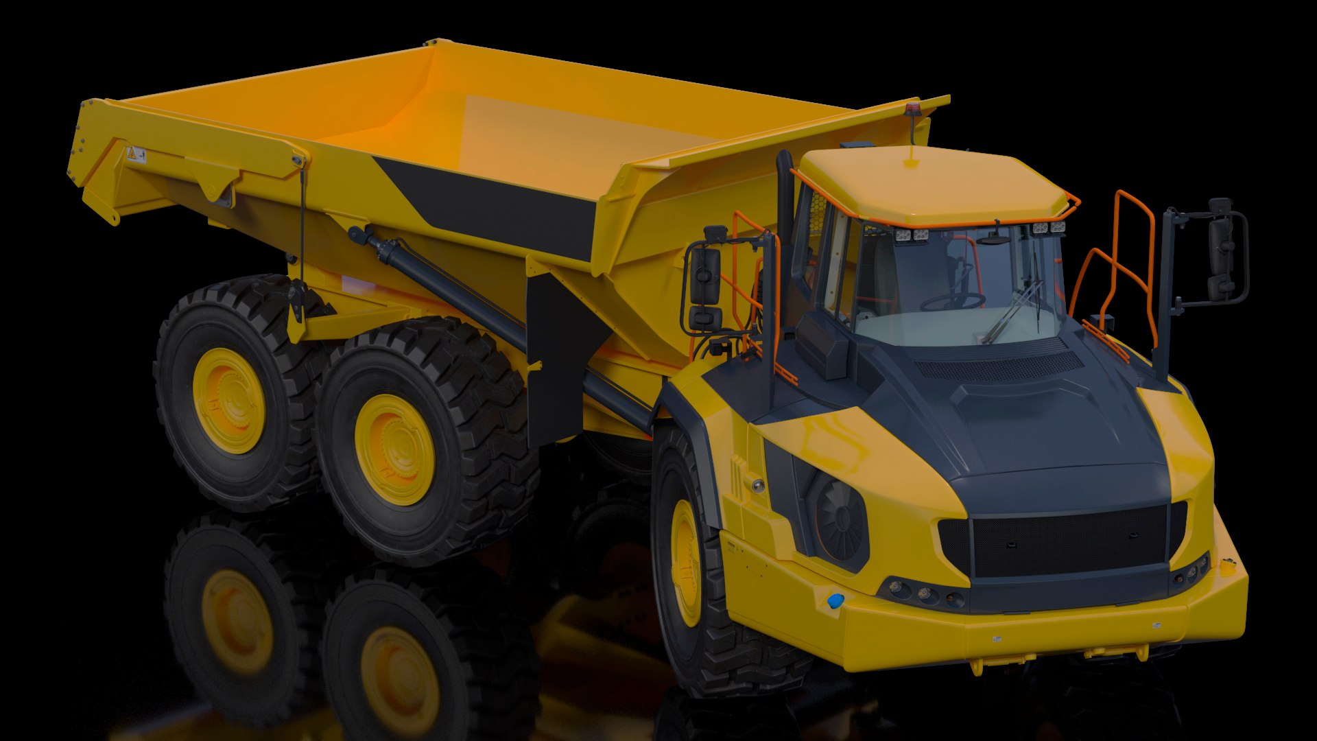 Articulated Dump Truck Rigged for Cinema 4D 3D model preview