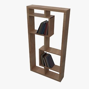Modern Minimalist Wooden Bookshelf 3D model