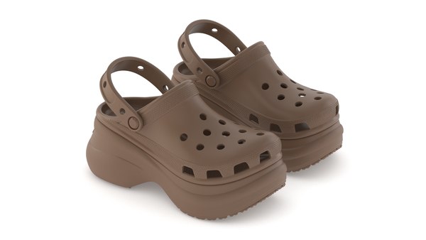 modelo 3d Texturas de zuecos Crocs Bae en chocolate con leche ...