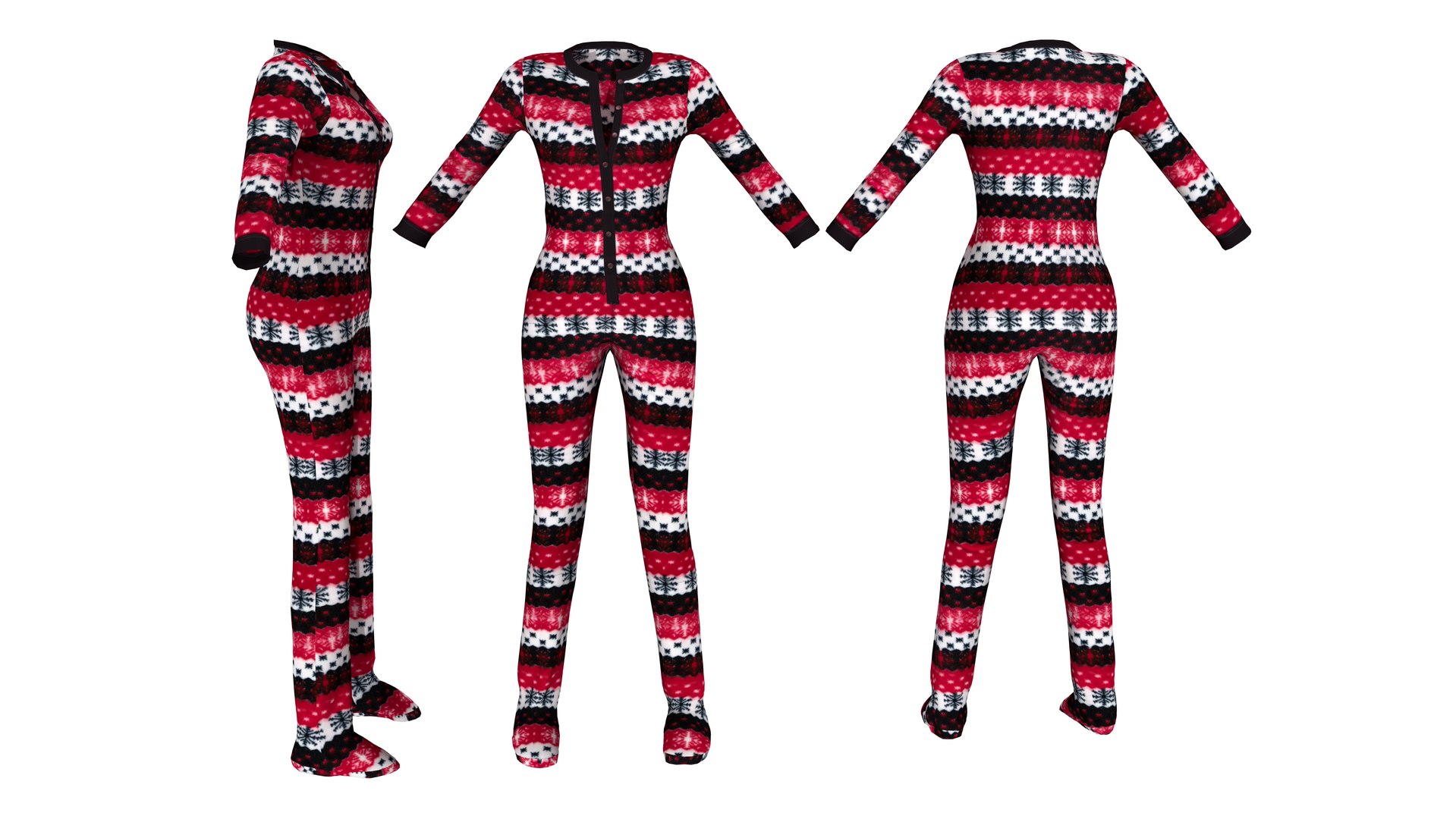 Women's Footed Onesie 3D Model - TurboSquid 1727236