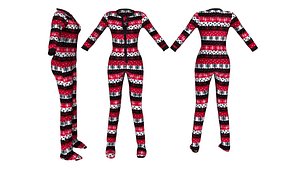 Women's Footed Onesie 3D model