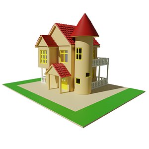 low poly house 02 model