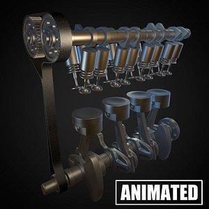 Animated L4 Engine Cylinders