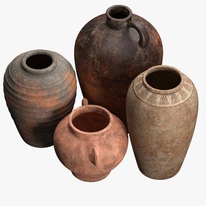 Antique Clay Vases 3D model