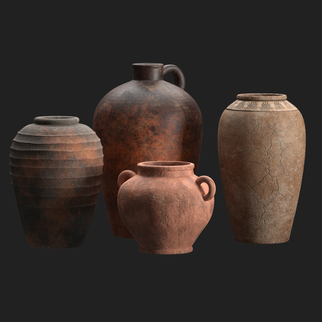 Antique Clay Vases 3D model https://p.turbosquid.com/ts-thumb/DC/1o79Ib/y5/main3/jpg/1653121605/1920x1080/fit_q87/22a858c49474408bbaa220782d70cca656bf50ff/main3.jpg