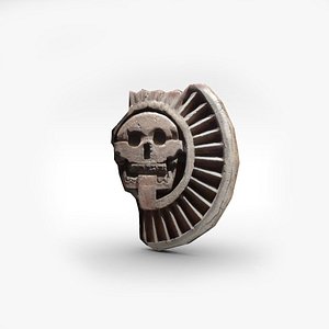 Aztec stone disk with skull