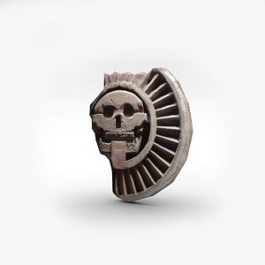 Aztec stone disk with skull
