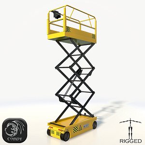 Scissor lift rigged low poly