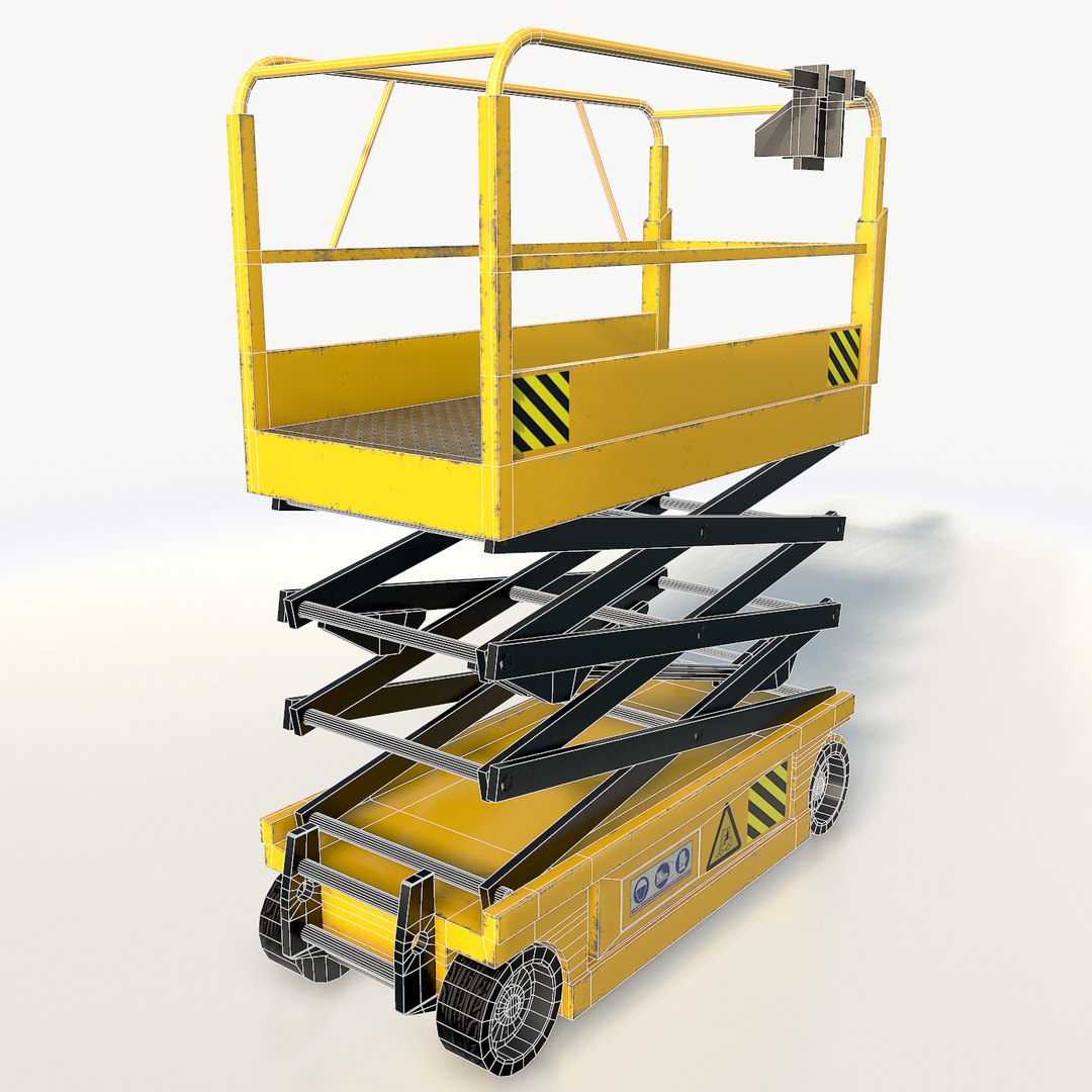 Realistic Scissor Lift Rigged 3d Model