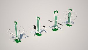 3D Street exercise equipment set-02