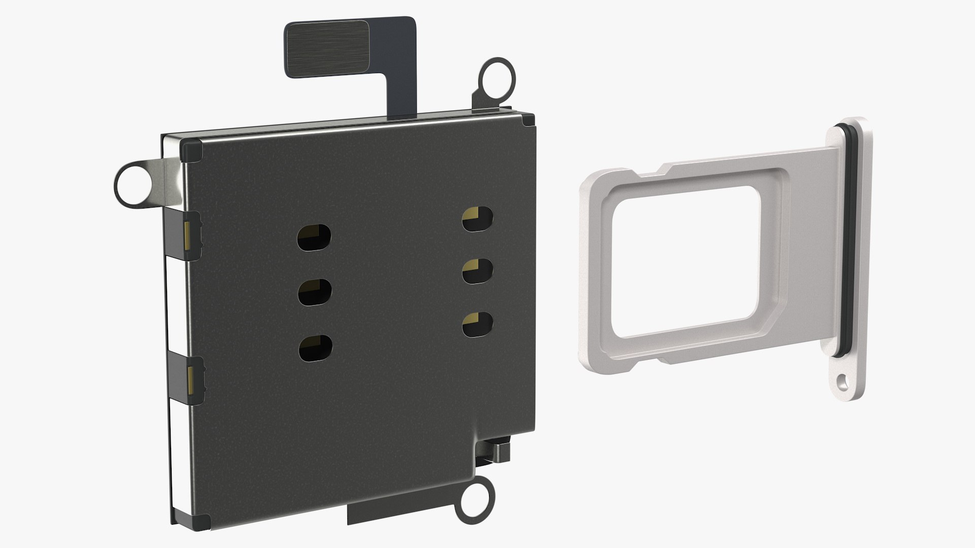 SIM Card Tray with Internal Reader 3D model preview