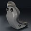 Vertex Bride Zieg IV Wide Seat - Black FRP Silver FRP Shell 3D Model