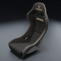 Vertex Bride Zieg IV Wide Seat - Black FRP Silver FRP Shell 3D Model