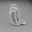 Vertex Bride Zieg IV Wide Seat - Black FRP Silver FRP Shell 3D Model