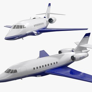 Business Jet Dassault Falcon 2000 Blue No Chassis