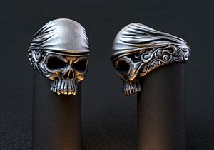 men signet skull in a bandana