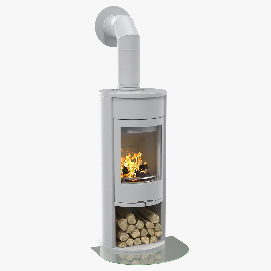 Wood Burning Stove Wall Venting Generic 3D model preview