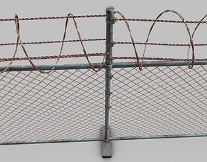 barbed wire fence 3d model