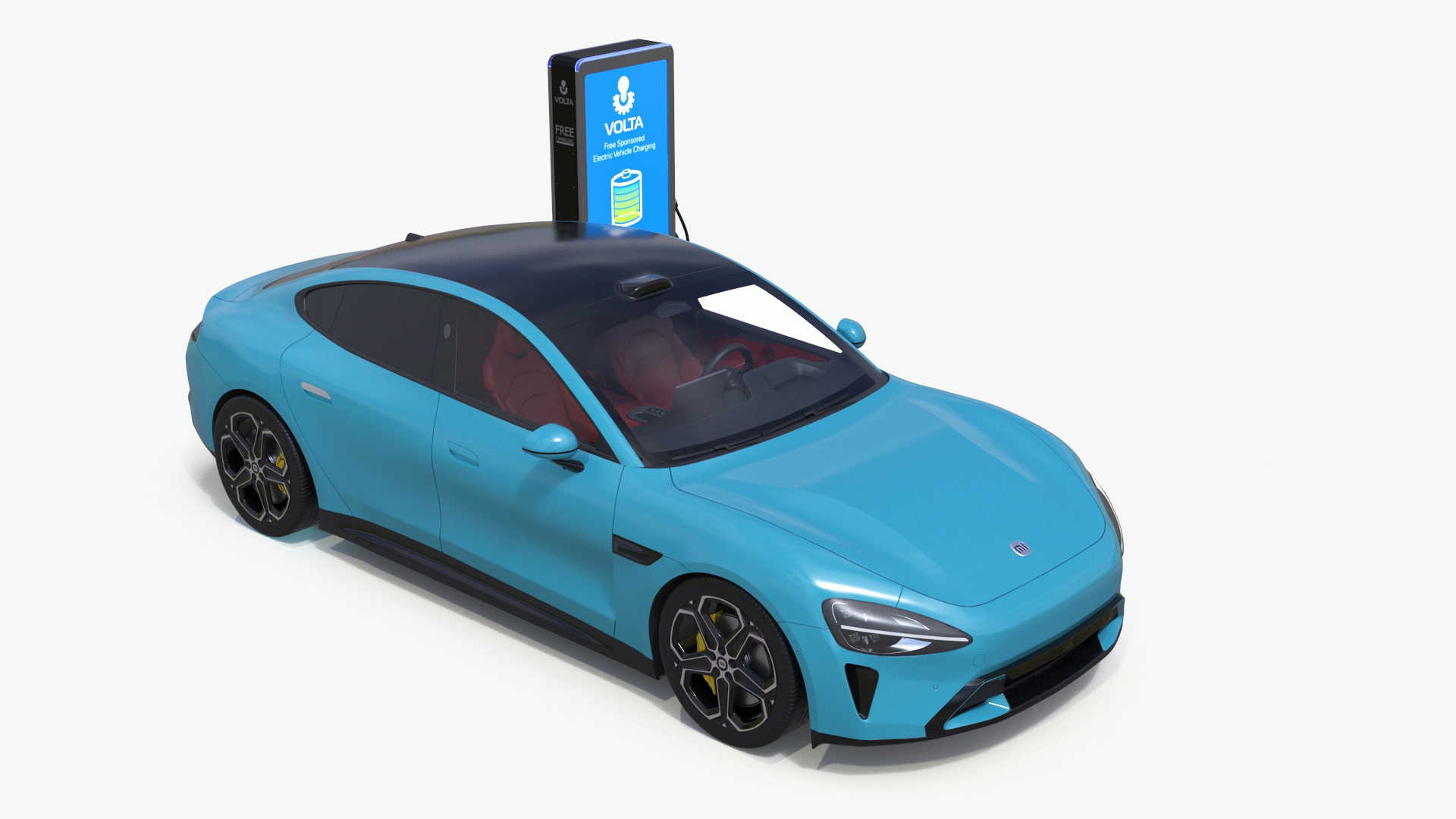 Electric Car Charging Station And Xiaomi Aqua Blue 3D TurboSquid 2300064