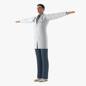 male doctor t-pose 3D model