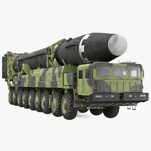 Hwasong-15 Transporter Erector Vehicle with Intercontinental Ballistic Missile Dirty