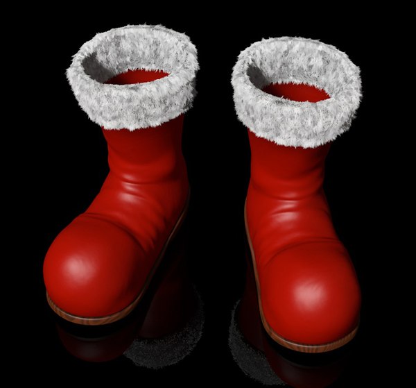 3d claus santa boot