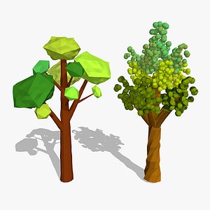 cartoon trees 3d model
