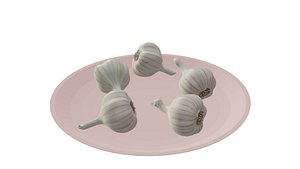 3D garlic on the plate