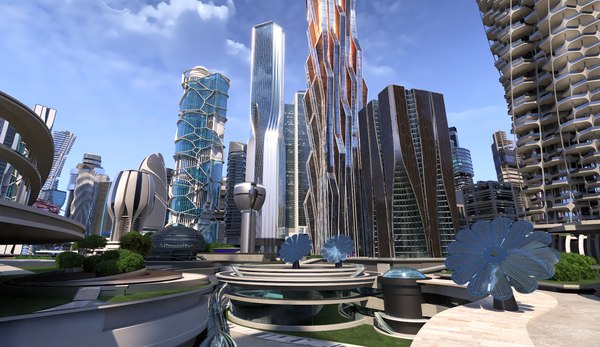 3D future city futuristic architecture - TurboSquid 1594406