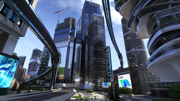 3D future city futuristic architecture - TurboSquid 1594406