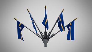 3D Wall Mount Flags 5 Of Nauru