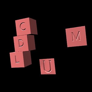 free 3ds model test u roman font