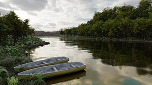 scene plants grass 3D model