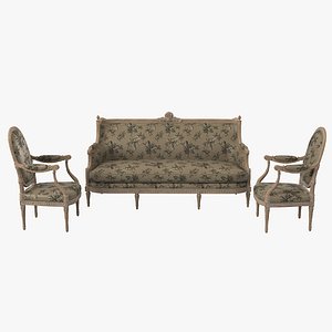 3d model victorian furniture set