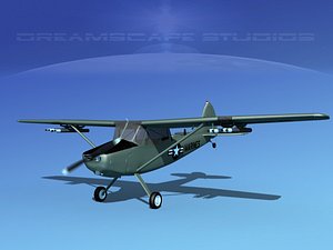 propeller cessna o-1e bird dog 3D model