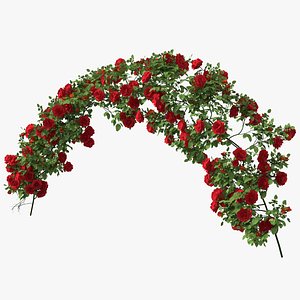 branch curly roses 3D model
